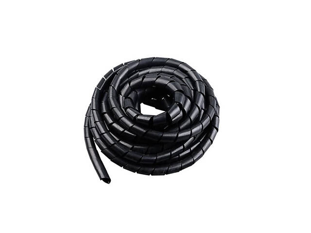 Спіральний кабельний організатор, діаметр 6mm, довжина 15m, Black - Фото NaN