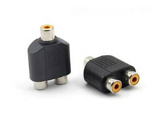 Сплиттер RCA (мама)/2 RCA (мама), Black, пластик,Q100