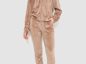 Спорт костюм жіночий велюровий, колір бежевий, 244R20304