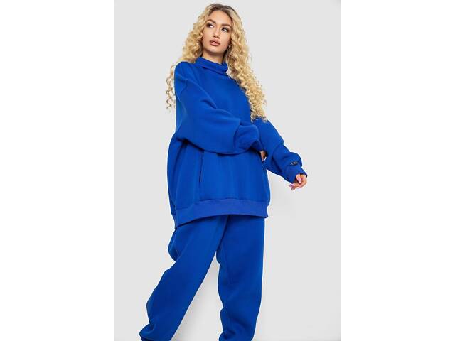 Спортивний костюм жіночий на флісі, колір електрик, 102R7723 - Фото 4