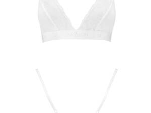 Спортивний топ з мереживом Passion PS001 TOP розмір L Білий (SO4187)