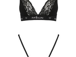 Спортивний топ з мереживом Passion PS001 TOP розмір M Чорний (SO4176)