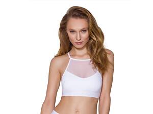 Спортивный топ с прозрачной вставкой PS006 TOP white L - Passion