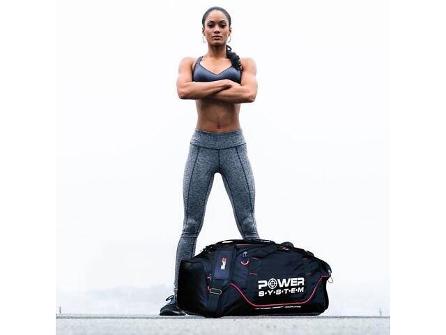 Спортивна сумка Power System PS-7010 Gym Bag Magna Black/Red - Фото 3