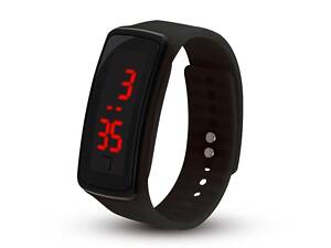 Спортивні силіконові LED годинник-браслет Чорний
