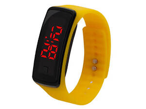 Спортивні силіконові LED годинник-браслет Жовтий