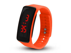 Спортивні силіконові LED годинник-браслет Оранжевий