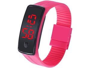 Спортивні силіконові LED годинник-браслет Рожевий