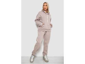 Спортивний костюм жіночий на флісі, колір бежевий, 238R5726