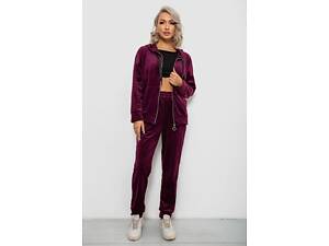 Спортивный костюм женский велюровый, цвет сливовый, 257R4119