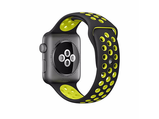 Спортивний ремінець з перфорацією Primo для годинника Apple Watch 42mm / 44mm / 45mm розмір L - Black&Yellow - Фото 1