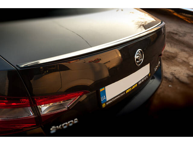 Спойлер LIP (Sunplex, черный) (119,2см* 7,3см) для Skoda Superb 2015-2024 гг - Фото 2