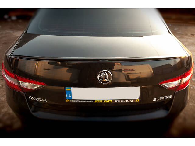 Спойлер LIP (Sunplex, черный) (119,2см* 7,3см) для Skoda Superb 2015-2024 гг - Фото 3