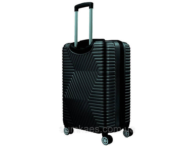 Середня пластикова валіза на колесах 70L GD Polo чорна - Фото 2