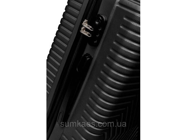 Середня пластикова валіза на колесах 70L GD Polo чорна - Фото 3