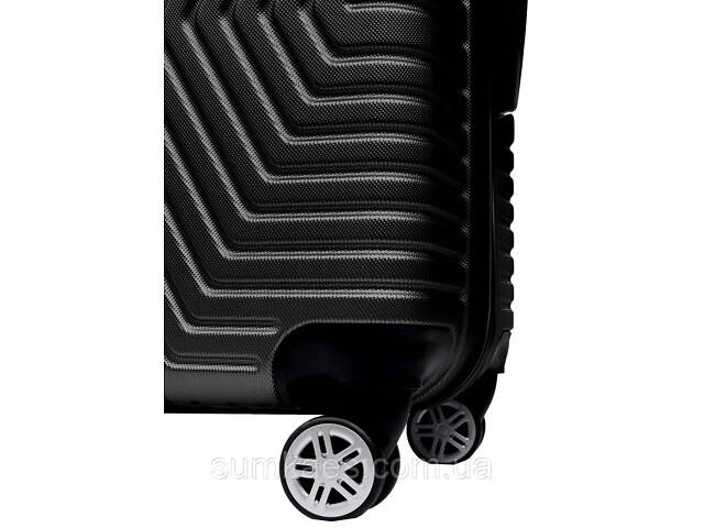 Середня пластикова валіза на колесах 70L GD Polo чорна - Фото 4