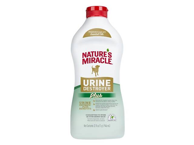 Средство для устранения пятен и запаха мочи собак Nature's Miracle Urine Destroyer Plus 946 мл (680480 USA) - Фото 1