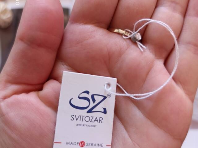 Серебряное кольцо с золотом и янтарем размер 18.5; 19 - Фото 8