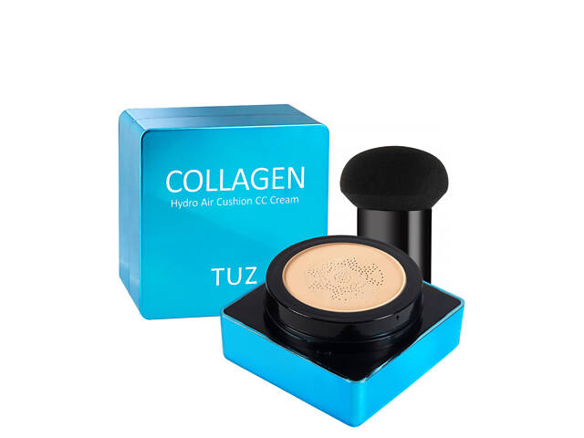 СС-крем кушон для лица увлажняющий TUZ Collagen Hydro с коллагеном, 01 Айвори (0527)