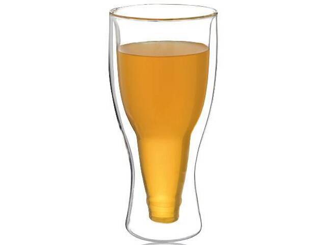 Склянка «Beer Bottle» 350 мл із подвійними стінками, скляна термокухоль - Фото 1