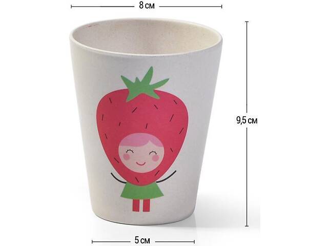 Склянка дитяча Fissman 'Полуничка' 300 мл із бамбукового волокна - Фото 2