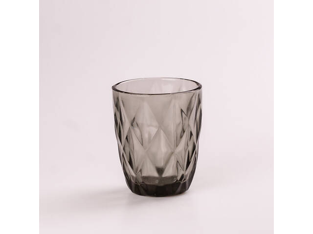 Склянка для напоїв фігурна гранована з товстого скла набір 6 шт Сірий - Фото 2