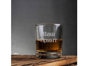 Стакан для виски круглый 'Конструктор' персонализированный, Деревянная подарочная коробка с гравировкой