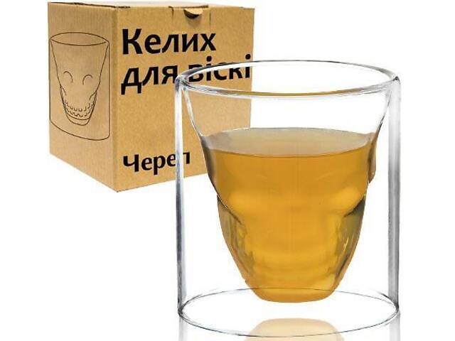 Стакан для віскі «Череп» 200 мл із подвійними стінками - Фото 3