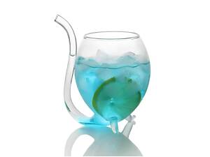 Келих RESTEQ для вина та інших напоїв оригінальної форми, скляна трубка 300 мл.