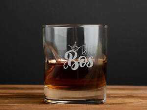 Склянка з кулею 'Big Bos', англійська, Дерев'яна подарункова коробка, 300 мл