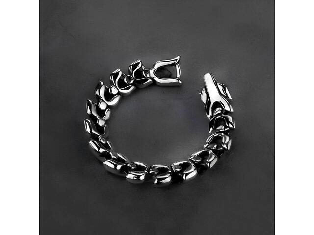 Стальной мужской браслет в виде дракона RESTEQ — серебристый браслет Дракон, длина 19 см, 95 г - Фото 2