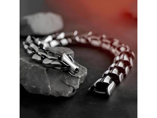 Стальной мужской браслет в виде дракона RESTEQ — серебристый браслет Дракон, длина 19 см, 95 г - Фото 3