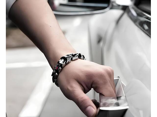 Стальной мужской браслет в виде дракона RESTEQ — серебристый браслет Дракон, длина 19 см, 95 г - Фото 6