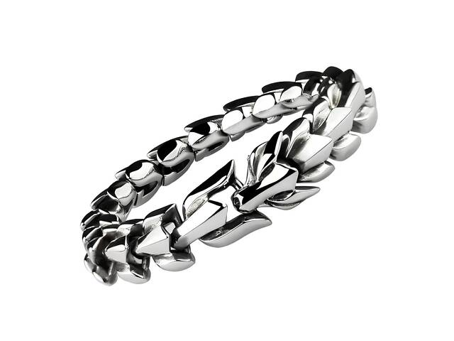 Стальной мужской браслет в виде дракона RESTEQ — серебристый браслет Дракон, длина 19 см, 95 г - Фото 9