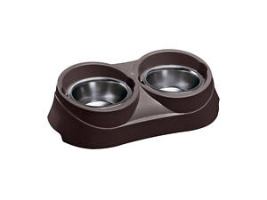 Сталеві миски на підставці для собак і кошек Ferplast Duo Feed (Ферпласт Дуо Фід) 47 x 25 x h 13 см - 1.7 L - 03