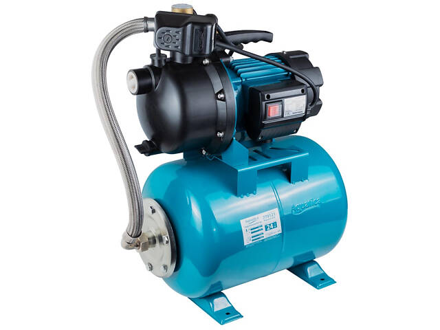 Станция 1.2кВт Hmax 48м Qmax 80л/мин пластик (самовсасывающий насос) 24л Украина AquaticaLEO (775309/24) - Фото 2