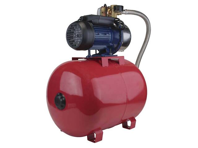 Станция 1.1кВт Hmax 48м Qmax 60л/мин (самовсасывающий насос нерж) 50л Украина WETRON (775054/50) - Фото 2