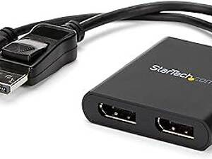 StarTech.com Разветвитель DisplayPort 1.2 для двух мониторов, многомониторный адаптер DisplayPort на 2x