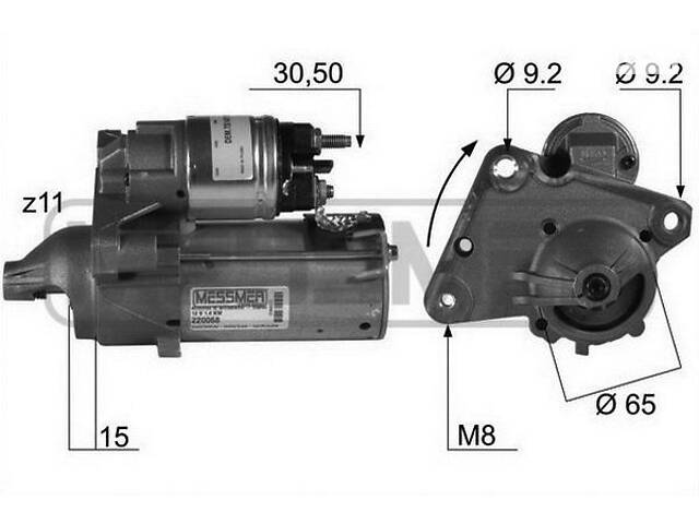 Стартер CITROEN C4 / PEUGEOT 206 / PEUGEOT 301 / CITROEN DS5 / CITROEN DS3 1996-2021 г.