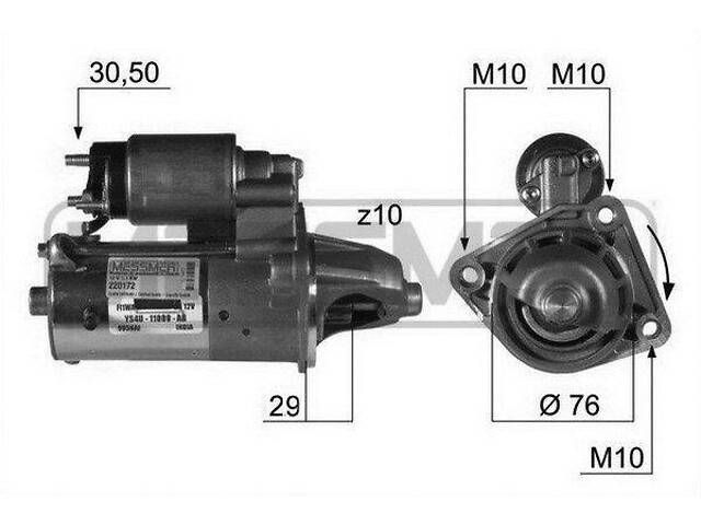 Стартер FORD FOCUS / MAZDA 2 (DY) / FORD ECOSPORT / VOLVO C30 (533) 1995-2020 г.