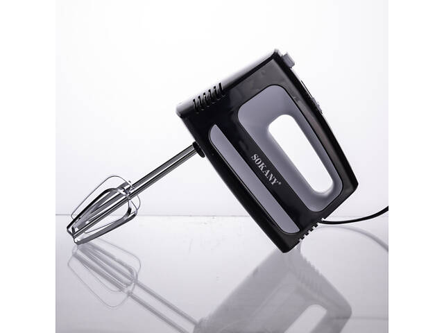 Стаціонарний міксер Sokany CX-6622 з чашею 3,5 л, 400 Вт, 5 швидкостей, 2 насадки Чорний - Фото 2