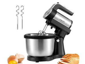 Стаціонарний міксер Sokany з чашею 4 л, 1000 Вт, 5 швидкостей, 2 насадки, віночки та гаки SK-6662