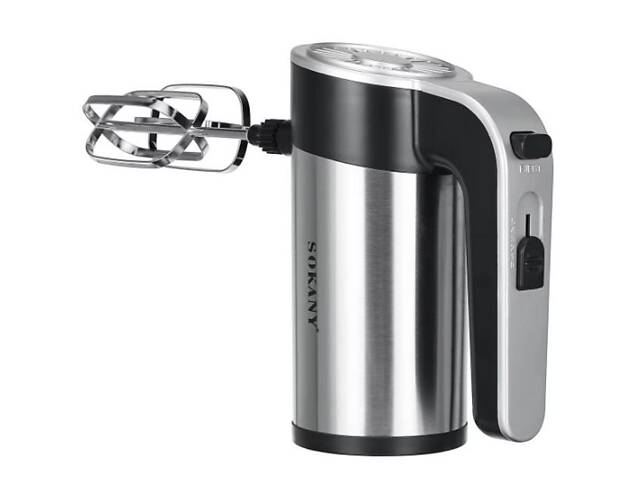 Стаціонарний міксер Sokany з чашею 4 л, 1000 Вт, 5 швидкостей, 2 насадки, віночки та гаки SK-6662 - Фото 4