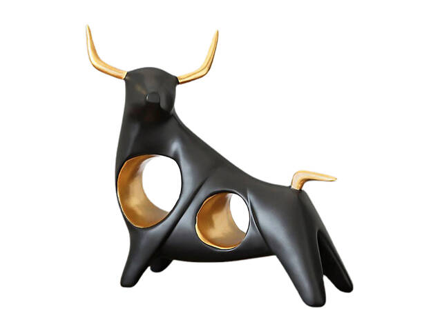 Статуетка Бик RESTEQ чорний — стильний декор для вашого дому чи офісу. Фігурка для інтер'єру Чорний бик - Фото 1