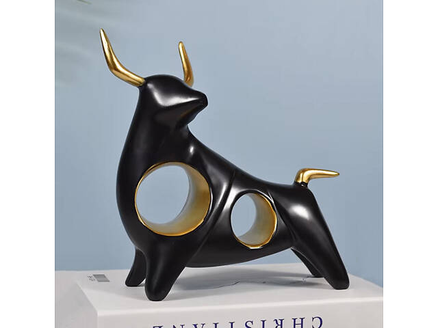 Статуетка Бик RESTEQ чорний — стильний декор для вашого дому чи офісу. Фігурка для інтер'єру Чорний бик - Фото 4