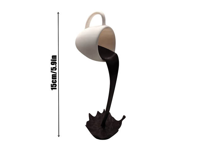 Статуетка Чашка з кавою RESTEQ 15 см декоративна фігурка для дому кафе чи робочого столу - Фото 3