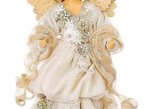 Статуетка Christmas White Angel з квітами 29х18х41 см BonaDi Різнокольоровий DP231183