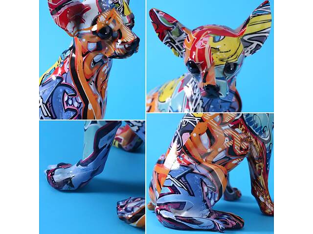 Статуетка Чихуахуа RESTEQ аквадрук — інтер'єрна фігурка собаки 26 см, стильний декор і подарунок - Фото 2