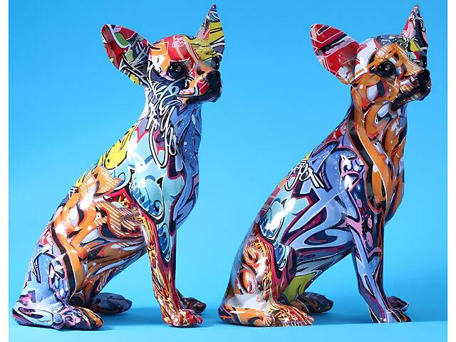 Статуетка Чихуахуа RESTEQ аквадрук — інтер'єрна фігурка собаки 26 см, стильний декор і подарунок - Фото 3