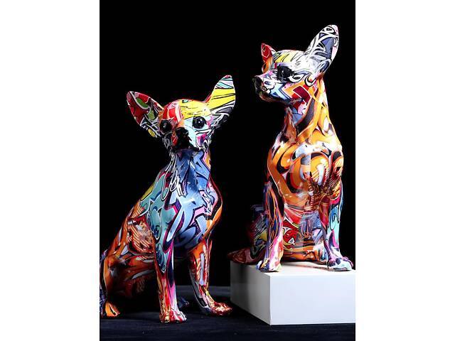 Статуетка Чихуахуа RESTEQ аквадрук — інтер'єрна фігурка собаки 26 см, стильний декор і подарунок - Фото 5